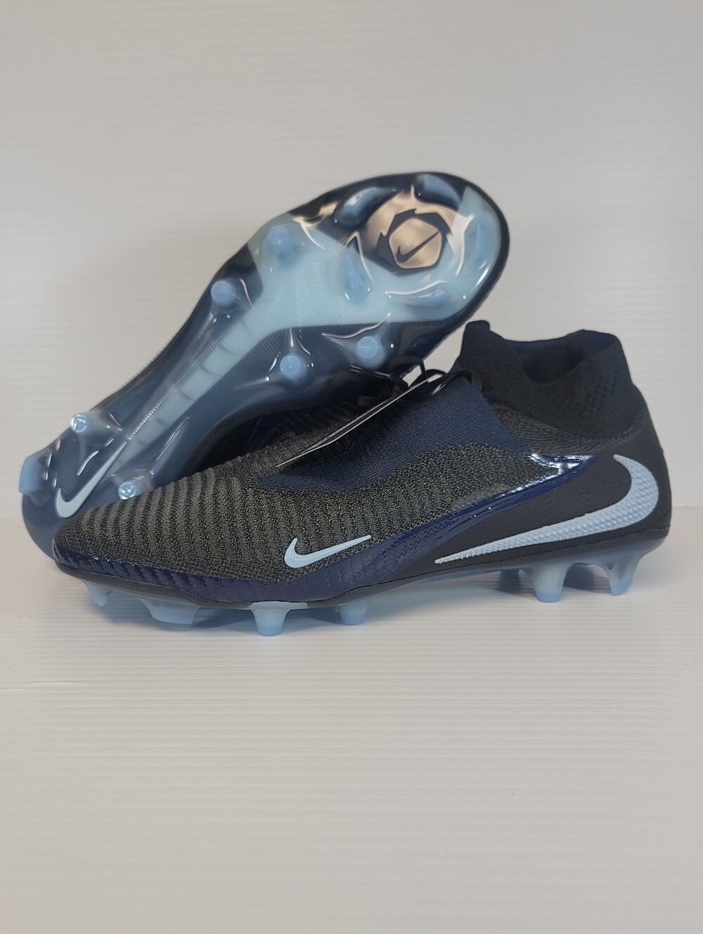NEW Sz 12 Nike Phantom 6 High Elite Shadow Pack FG Cleats Black Blue HJ2147-003